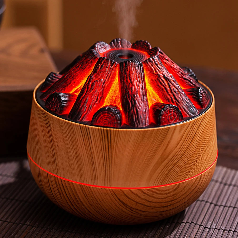 Campfire Air Humidifier/Aroma Diffuser with Night Light for Home Decor