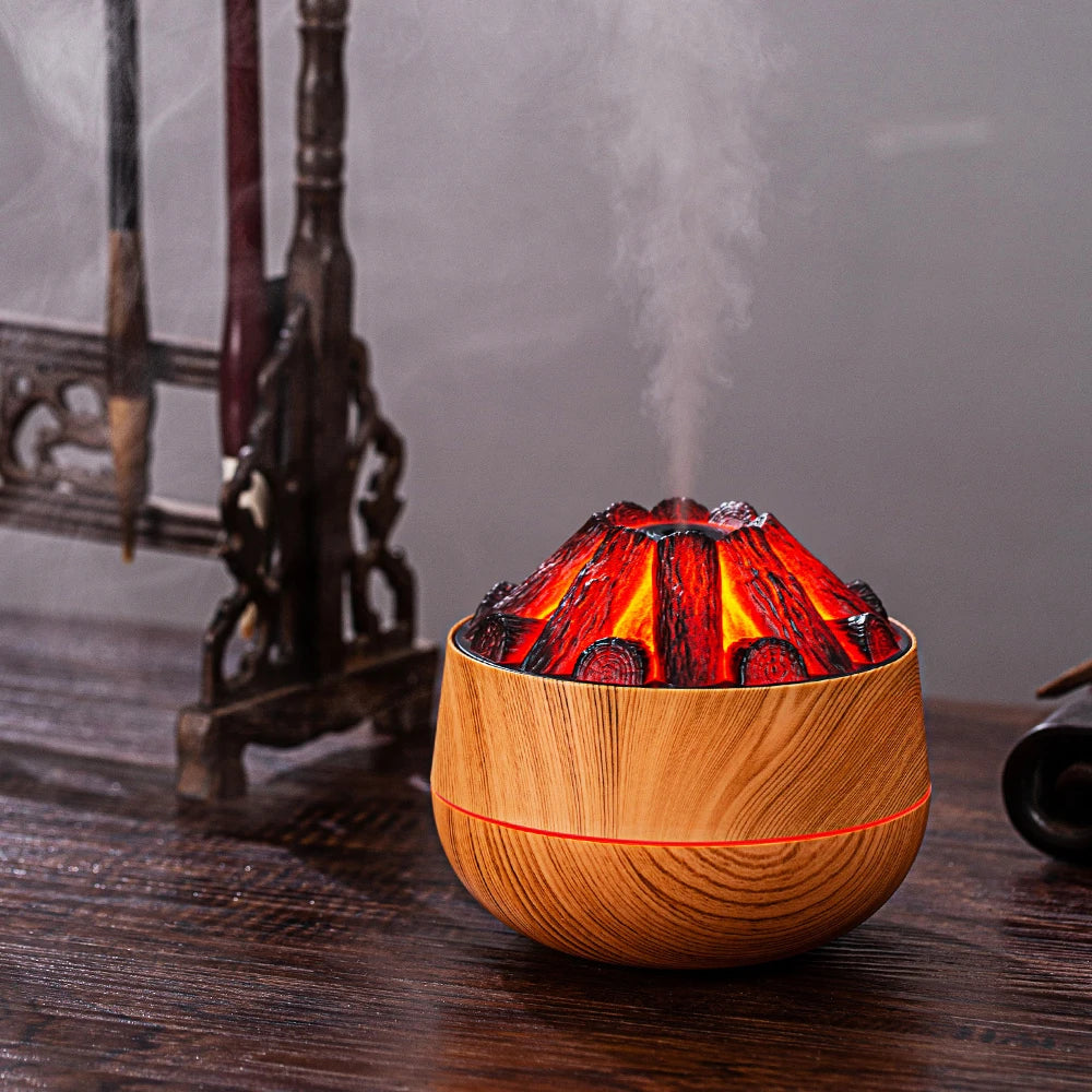 Campfire Air Humidifier/Aroma Diffuser with Night Light for Home Decor