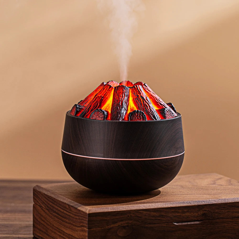 Campfire Air Humidifier/Aroma Diffuser with Night Light for Home Decor